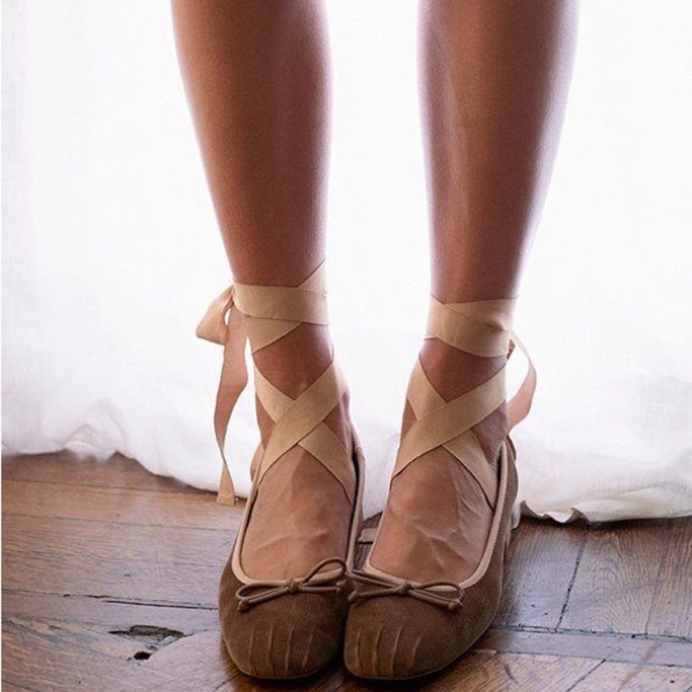 Gianni Bini x Lilly Sisto Nell Corduroy Ankle Wrap Pumps/Flats